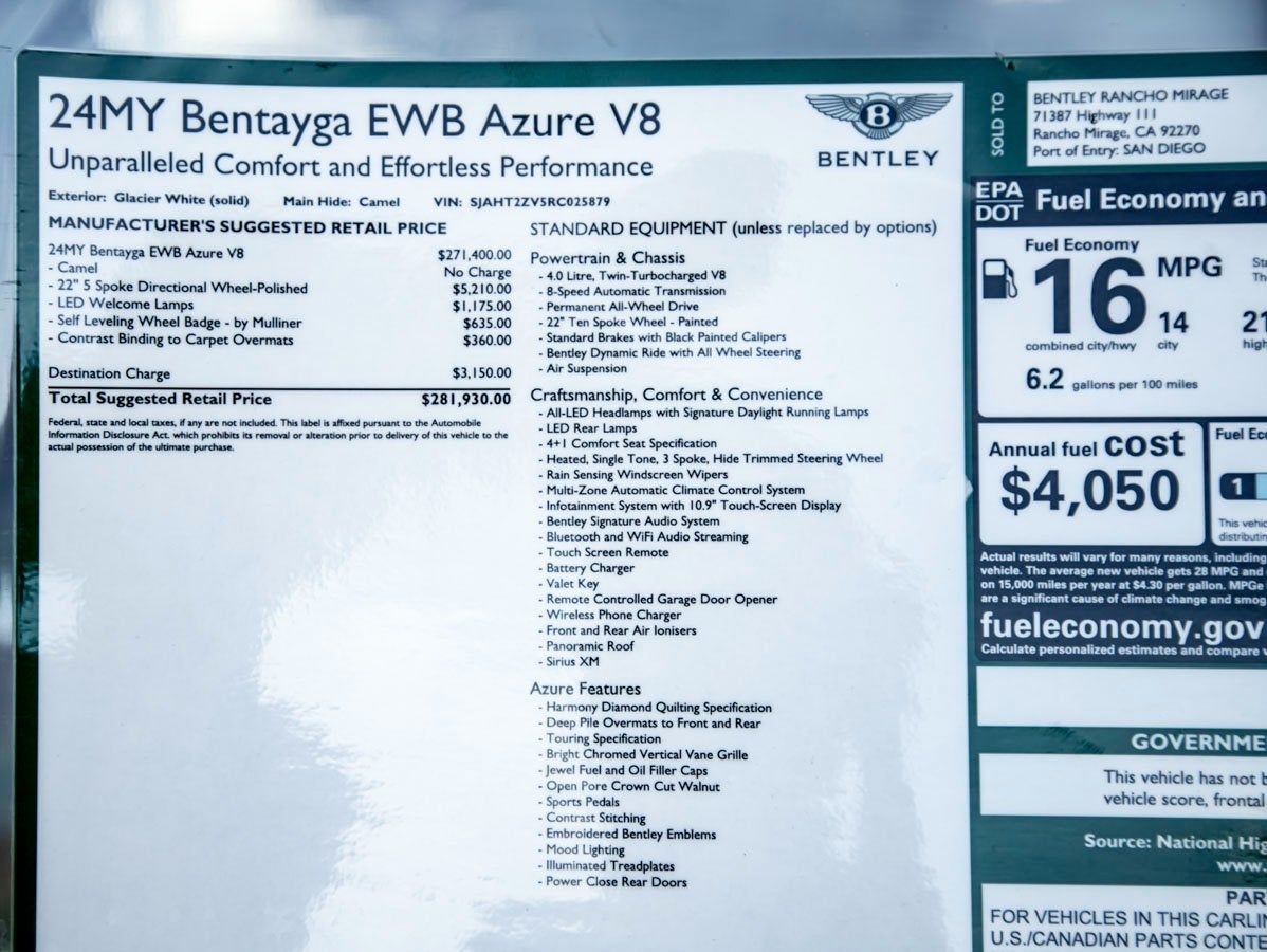 2024 Bentley Bentayga EWB Azure